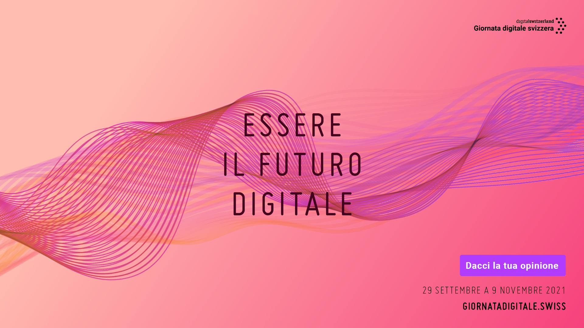 Il manifesto "Essere il futuro digitale" della "Giornata Digitale Svizzera" (in ligua italiana)