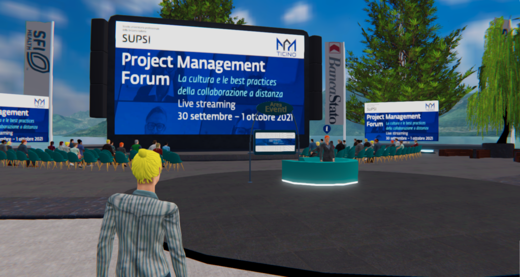 Un'accattivante screenshot del primo "Swiss Virtual Expo"