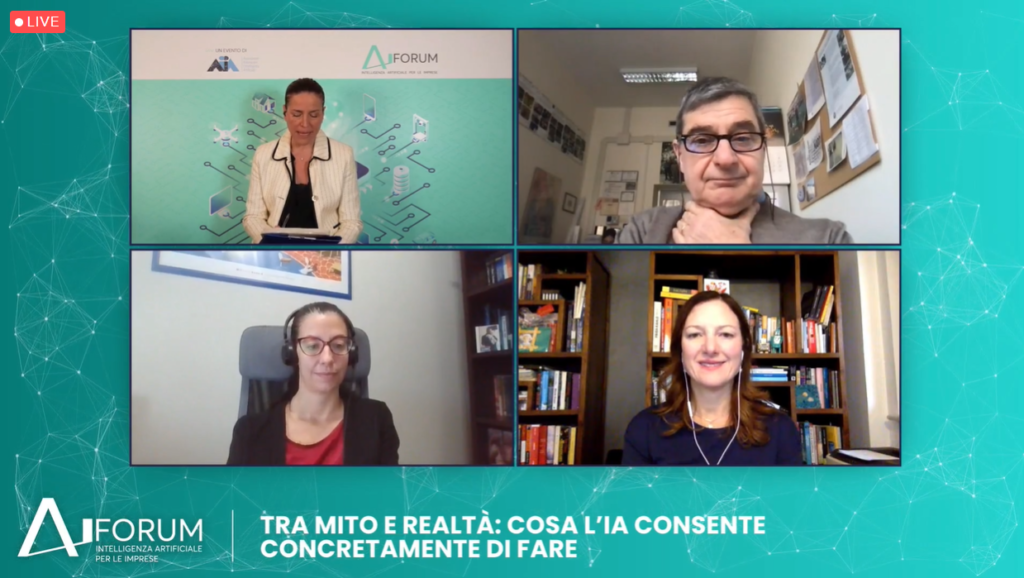 La conferenza “Tra mito e realtà: cosa l’IA consente concretamente di fare” dello "AI FORUM Intelligenza Artificiale per le Imprese"