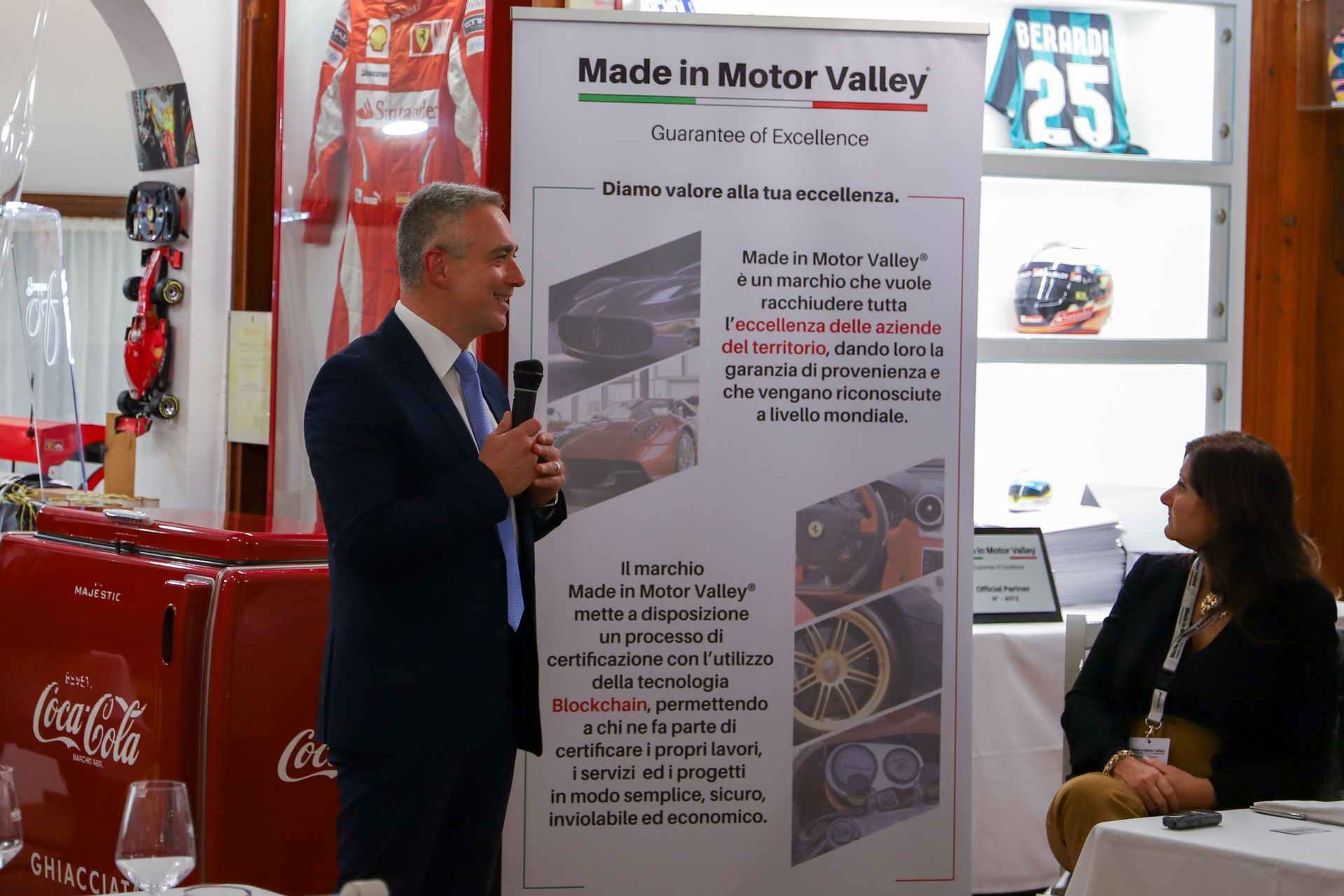 L'imprenditore finalese Socrate Zizza alla presentazione dell'iniziatia "Made in Motor Valley" a Fiorano Modenese