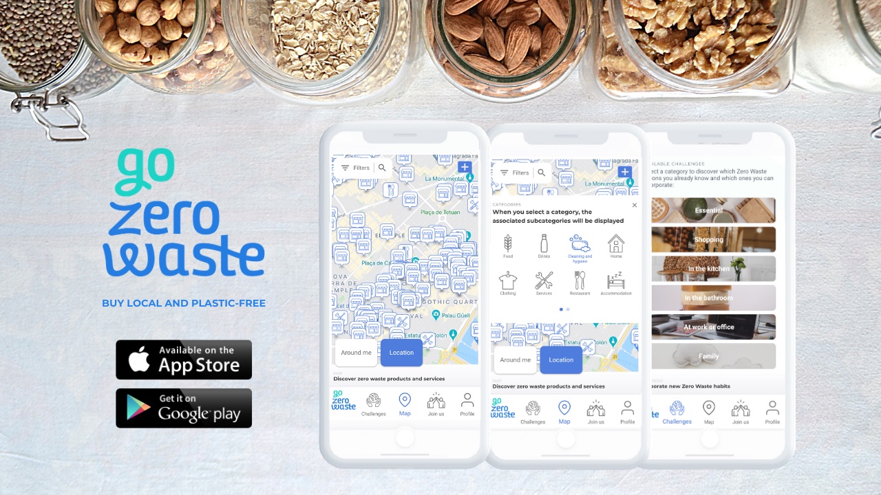 La grafica dell'applicazione "Go Zero Waste", che si avvale della gamification per promuovere una corretta gestione dei rifiuti