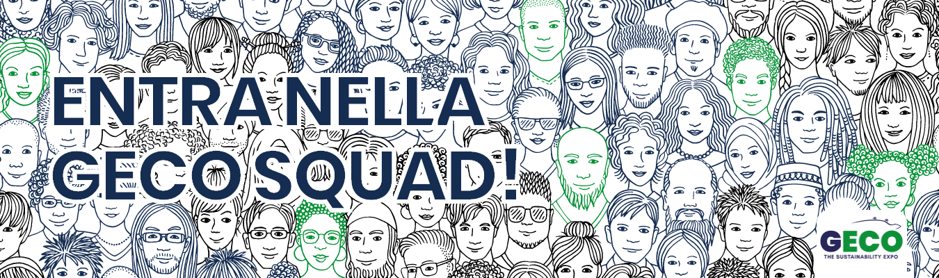 Il banner 'Entra nella GECO Squad' di 'GECO Expo' 2022