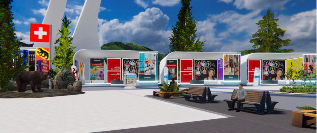Il padiglione della Città dei Mestieri di Bellinzona all'interno dello “Swiss Virtual Expo”