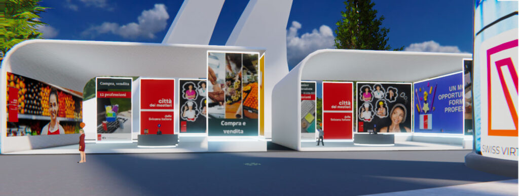 Il padiglione della Città dei Mestieri di Bellinzona all'interno dello “Swiss Virtual Expo”