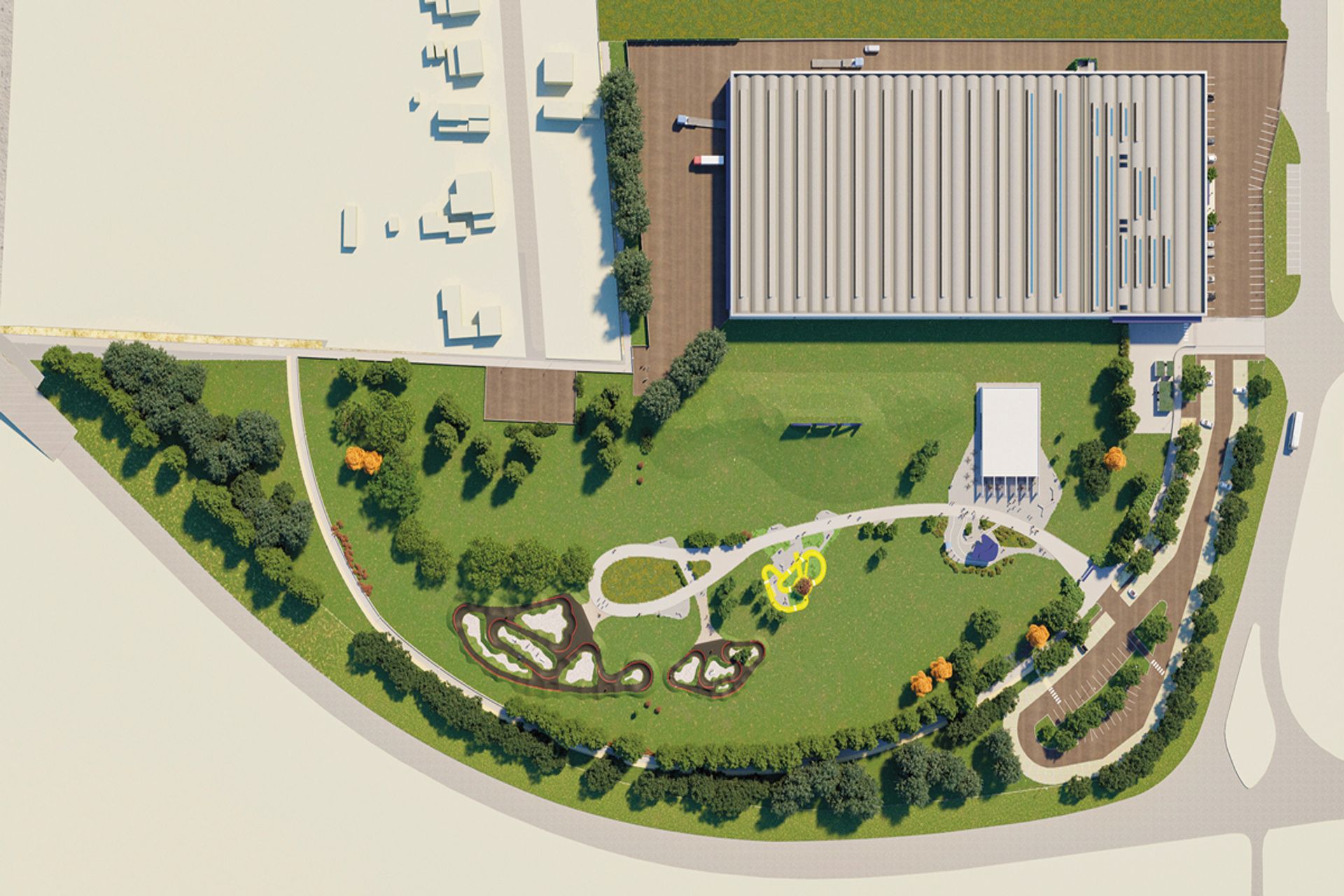 La planimetria del BRN Village di Forlimpopoli, il primo villaggio interamente dedicato al mondo del ciclismo e del benessere in Italia al quale sta lavorando BRN Bike Parts