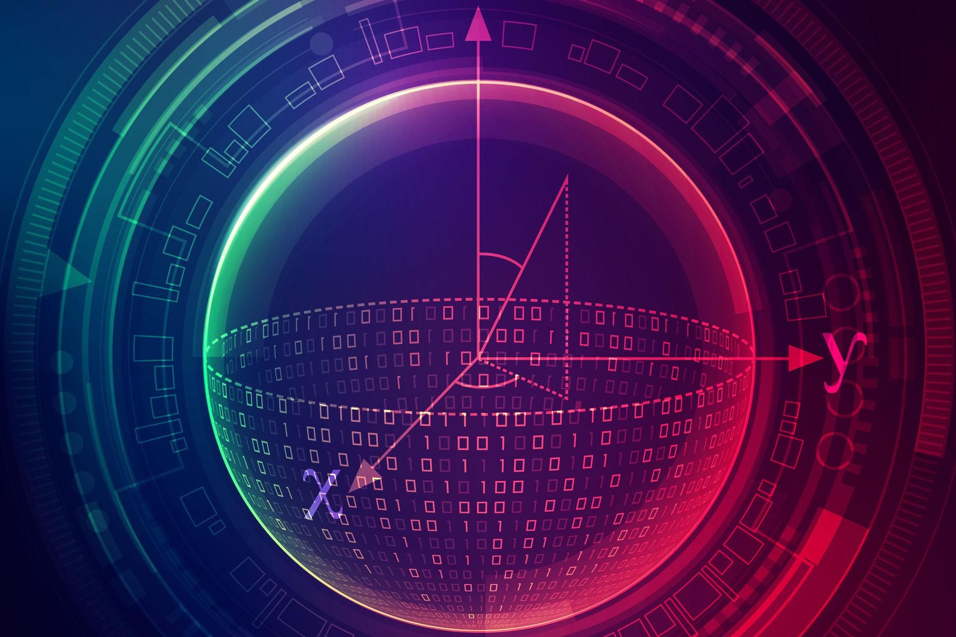 La rappresentazione grafica di un bit quantistico o qubit