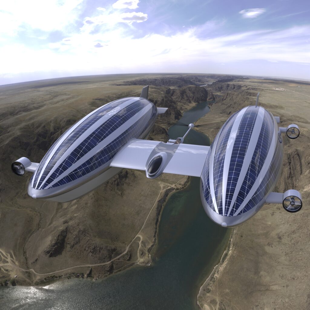 L'evoluzione o versione 2 del concept 'Sky Yacht' elaborato dallo studio Lazzarini Design per una mobilità aerea e acquatica sostenibile