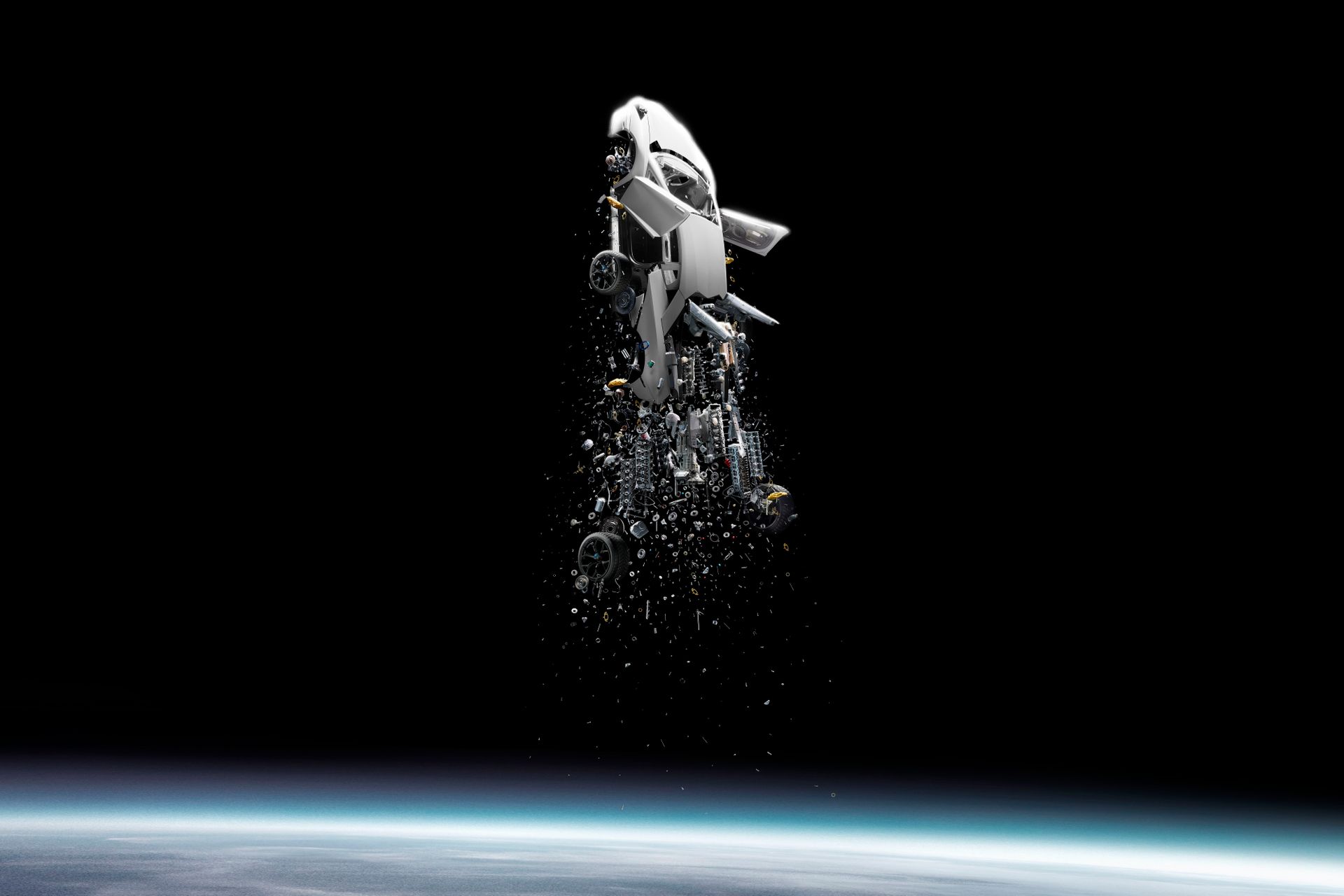 L’opera reale e digitale “Space Time Memory” realizzata dall’artista svizzero Fabian Oefner con le singole componenti della Lamborghini Aventador Ultimae