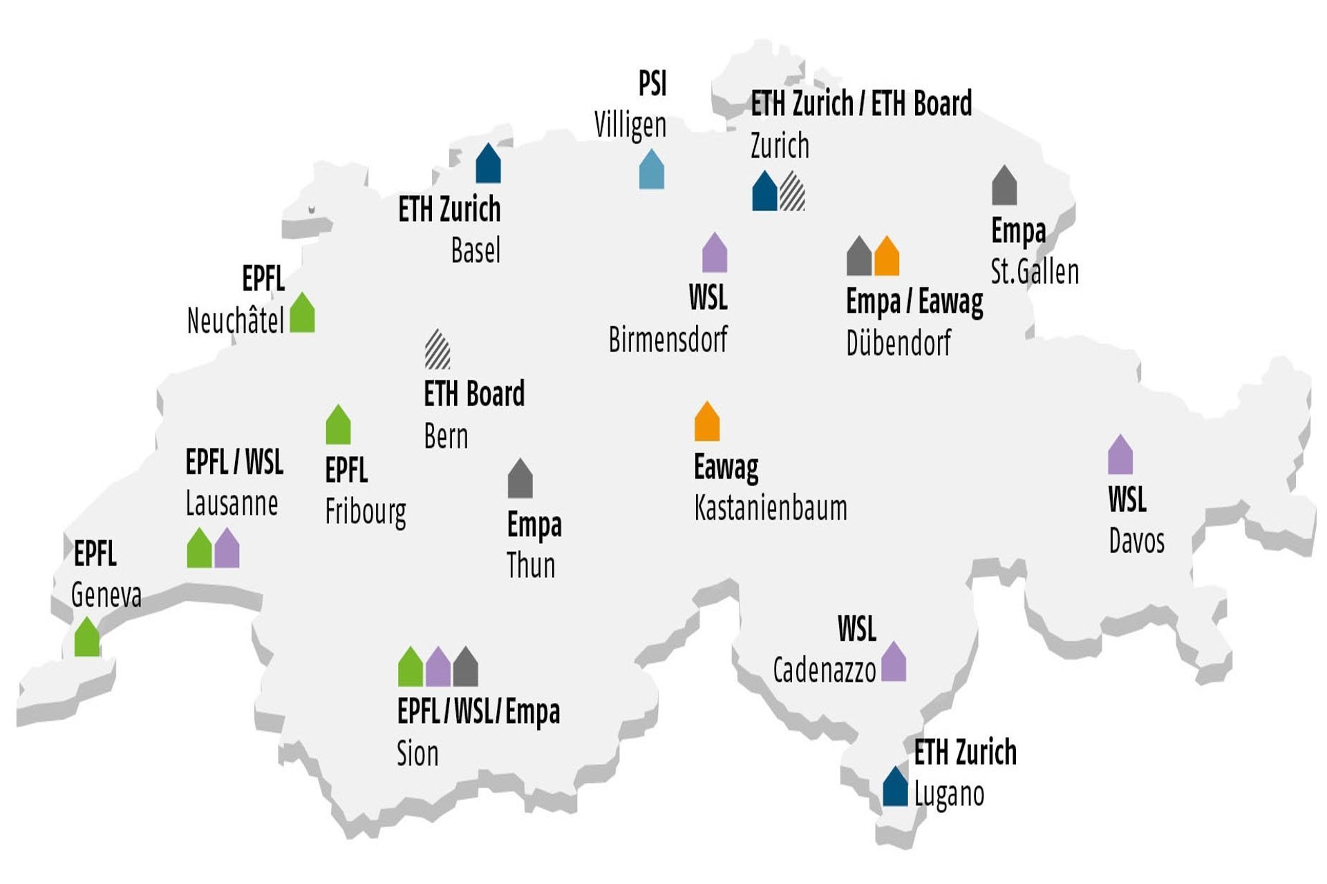 Il Settore dei Politecnici Federali in Svizzera nelle sue articolazioni territoriali