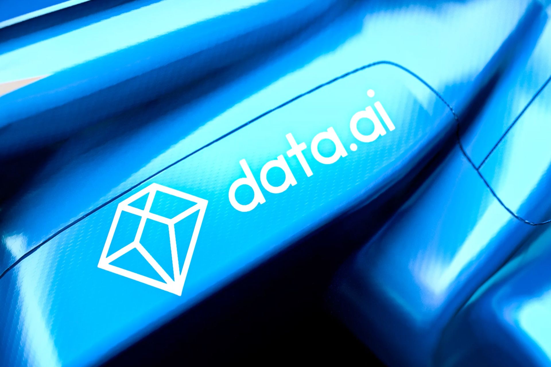 Il logotipo della società data.ai sulla carrozzeria della monoposto A522 del BWT Alpine F1 Team
