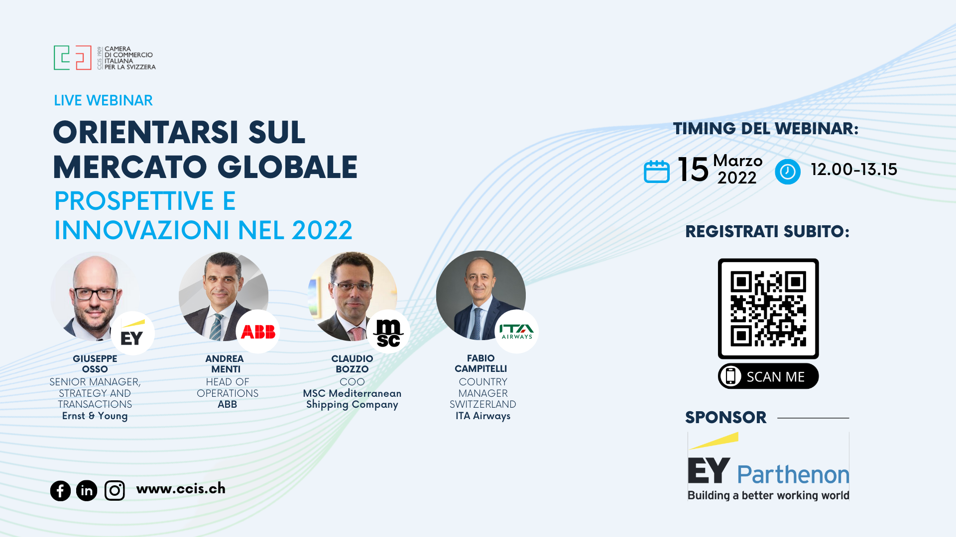 La locandina dell'evento “Orientarsi sul mercato globale prospettive e innovazioni nel 2022"”