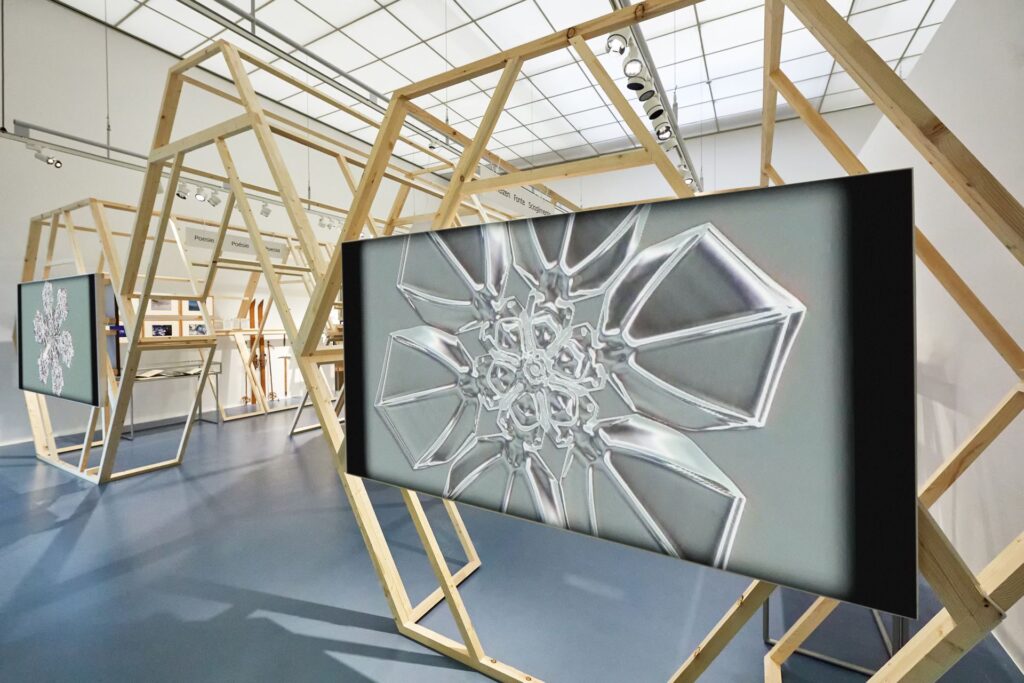 Veduta della mostra 'Neve. Il miracolo bianco' della Biblioteca Nazionale Svizzera (Foto: Simon Schmid/BN)