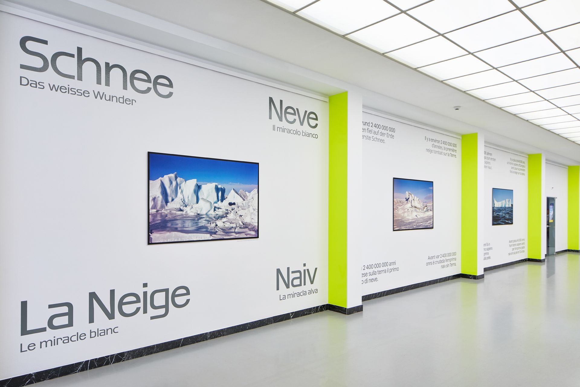 Veduta della mostra 'Neve. Il miracolo bianco' della Biblioteca Nazionale Svizzera (Foto: Simon Schmid/BN)