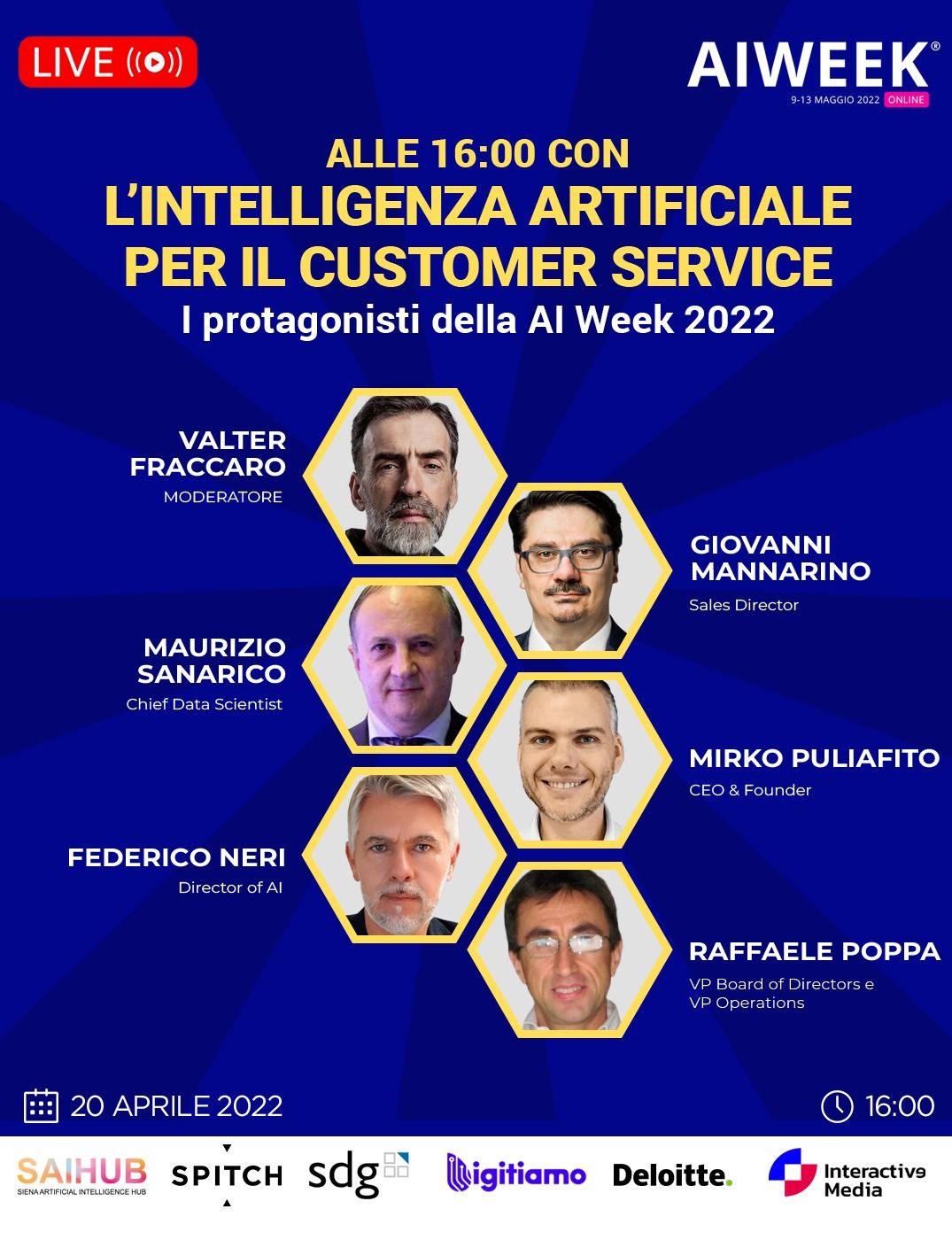 La locandina della tavola rotonda “L’Intelligenza Artificiale per il customer service”