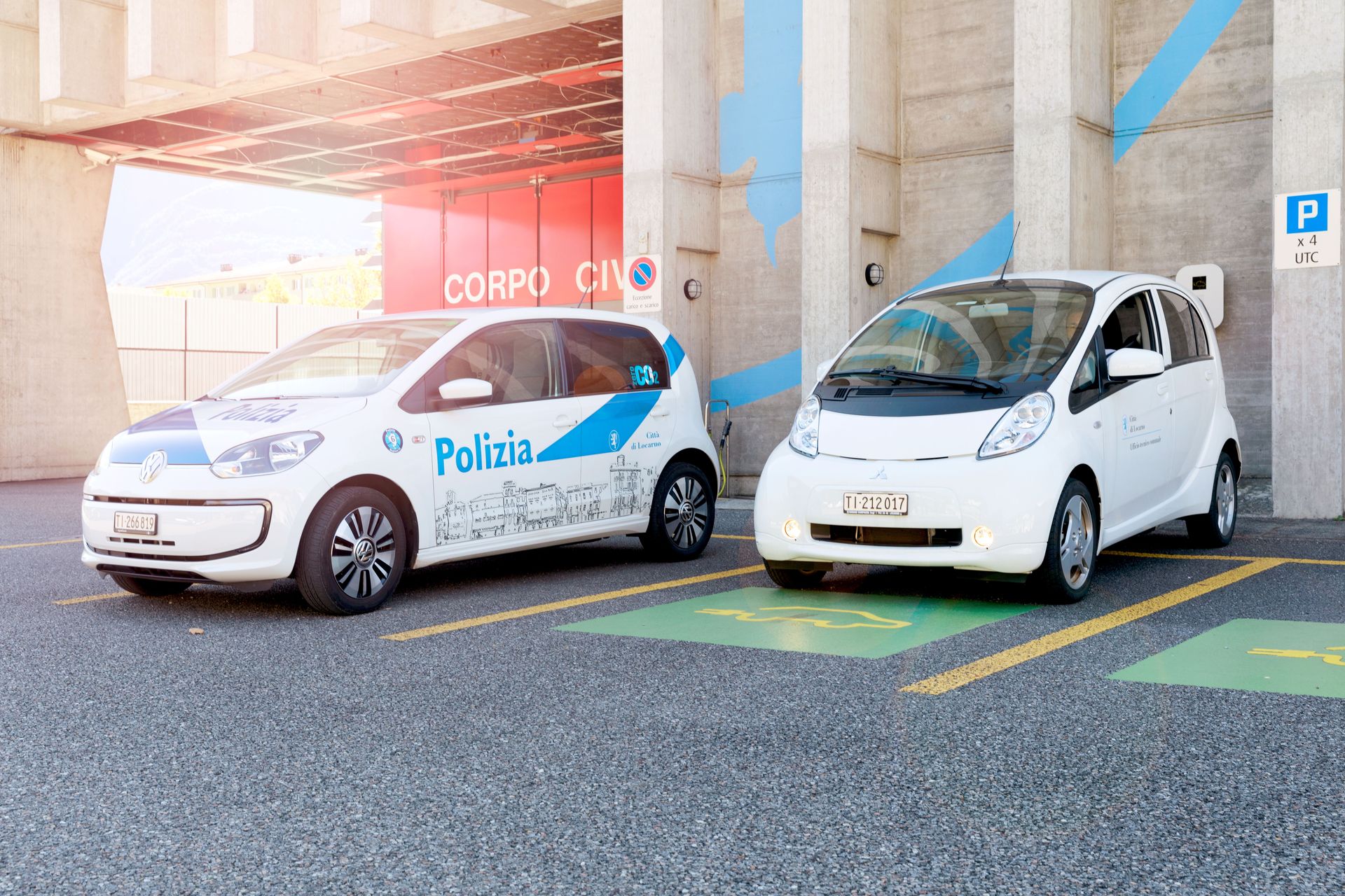 Colonnine di ricarica e automobili elettriche del Comune ticinese di Locarno