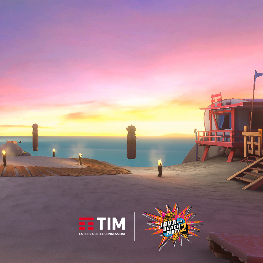 Uno screenshot del “Jovaverso”, il Metaverso realizzato ad hoc da TIM per l’artista romano Jovanotti (al secolo Lorenzo Cherubini) nell’ambito del tour musicale estivo, presso gli stabilimenti balneari d’Italia, denominato “Jova Beach Party 2022”