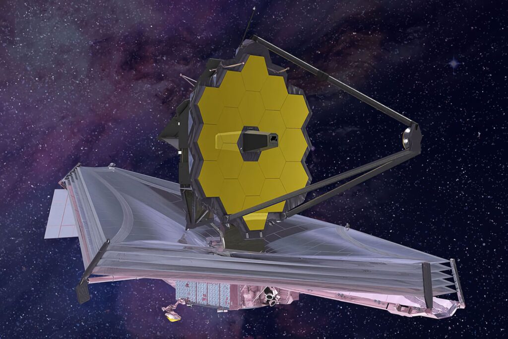 La parte superiore del Telescopio Spaziale James Webb