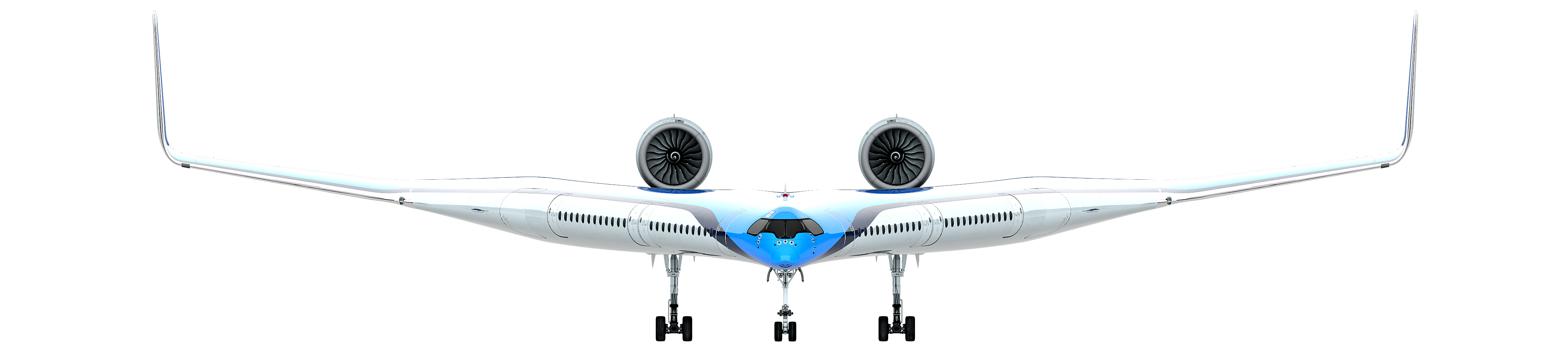 L’aereo sostenibile “Flying-V” di KLM e dell’Università TU Delft (Ilustrazione: Edwin Wallet/Studio OSO)
