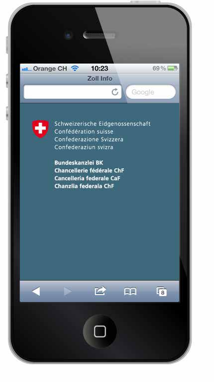 L'identità visiva della Confederazione Svuzzera per gli smartphone