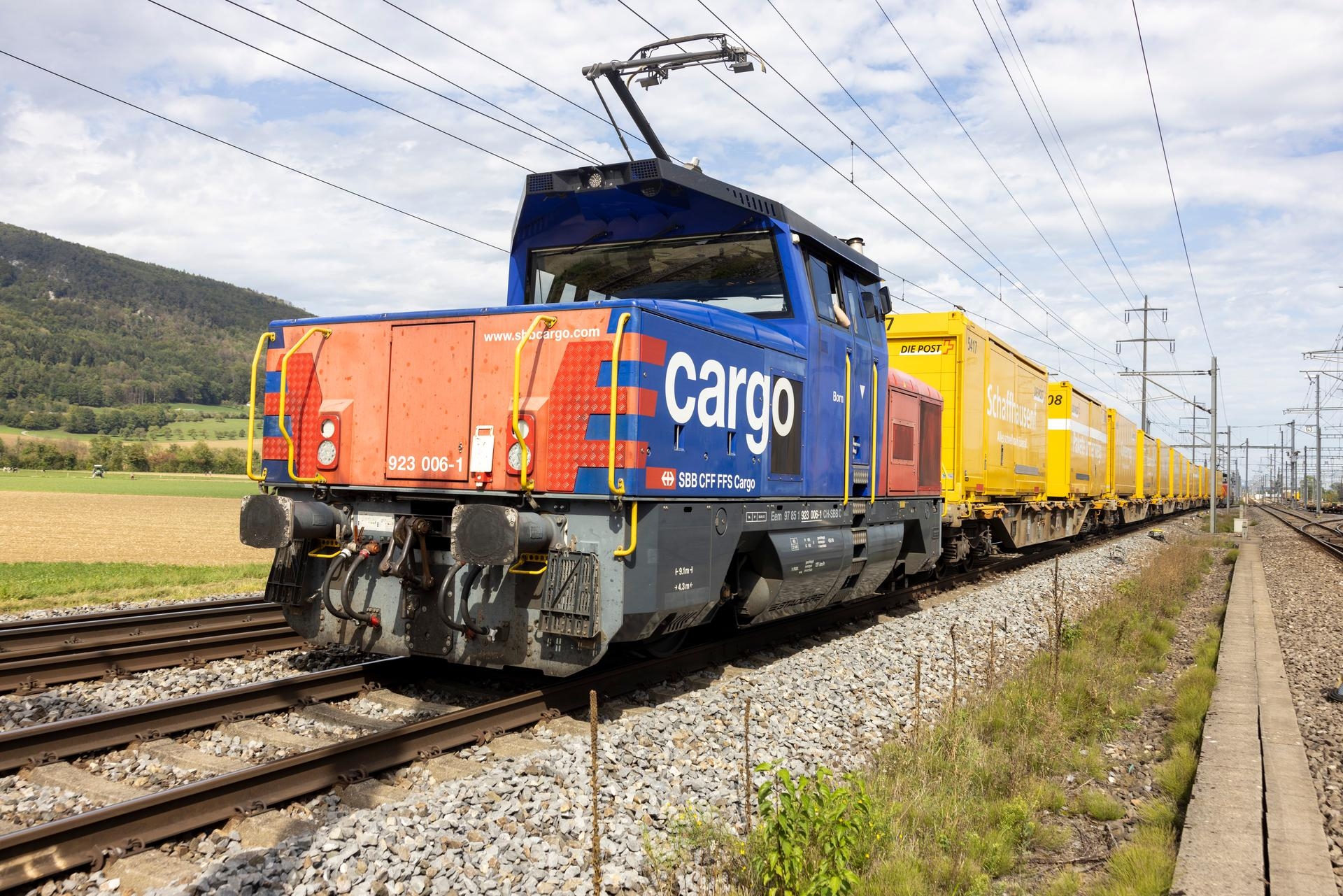 I test del treno spola congiunto SBB CFF FFS Cargo-La Posta Svizzera