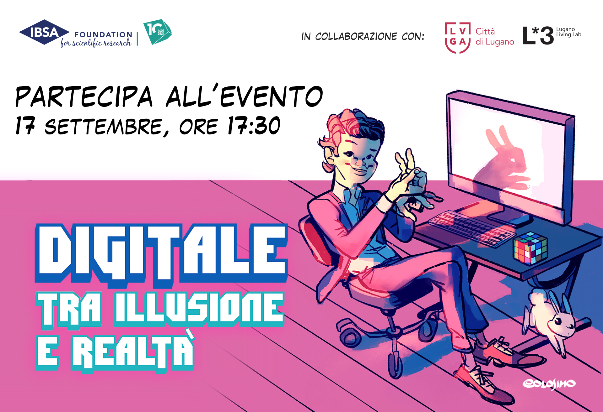 Il banner dell'evento “Digitale tra illusione e realtà” di Lugano del 17 settembre 2022