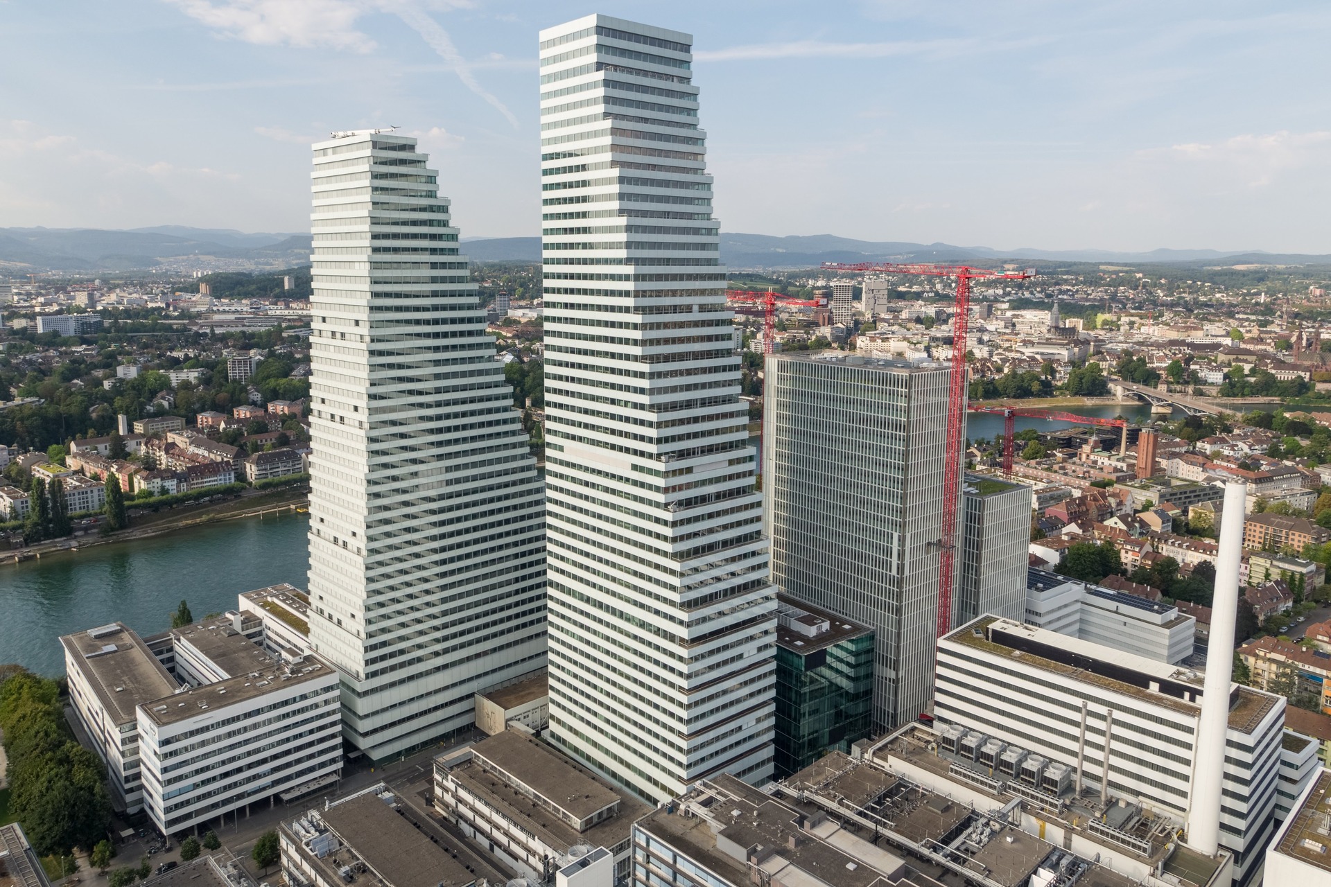 L'area del sito delle Torri 1 e 2 della multinazionale Roche a Basilea