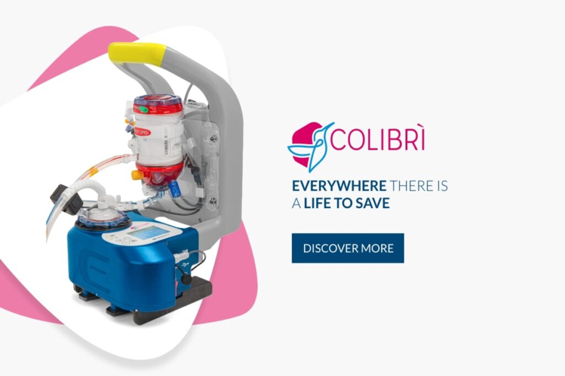 Il banner del dispositivo salvavita Colibrì di Eurosets