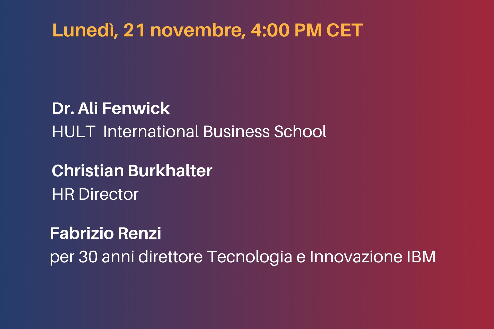 La locandina del webinar “Megatrend e Innovazioni che sconvolgeranno il mercato del lavoro”