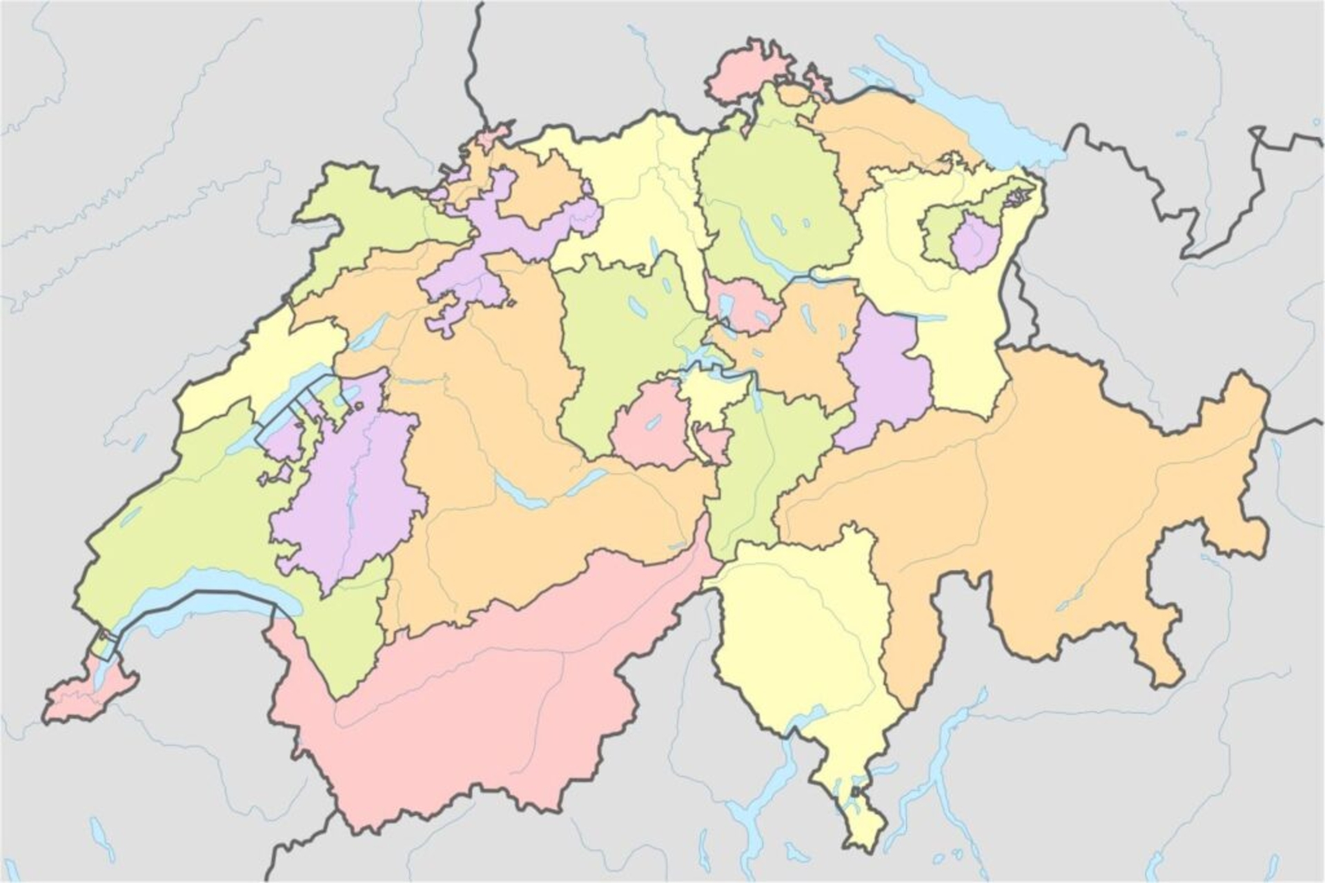 Svizzera digitale: i Confini amministrativi fra i 26 Cantoni della Confederazione Elvetica, molto sensibili alla trasformazione digitale