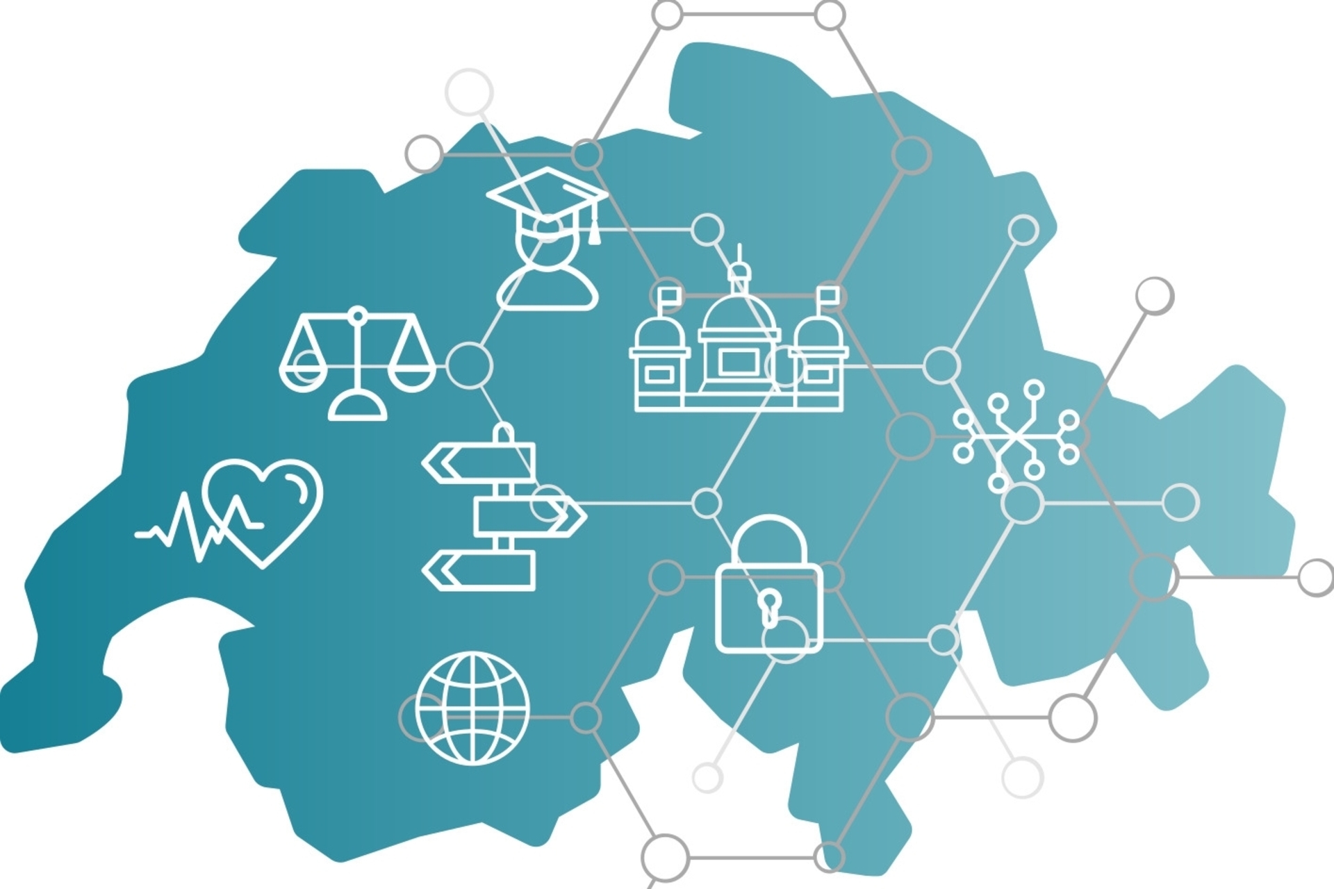Svizzera digitale: la key visual della Strategia "Svizzera digitale" per l'anno 2023