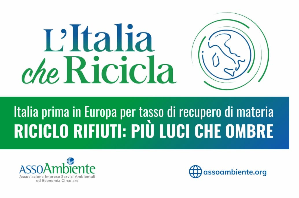 Il report di Assoambiente evidenzia una situazione da primato: l'Italia si distingue in Europa per tasso di riciclo e tasso di circolarità. Le buone notizie, insomma, sono più numerose di quelle cattive (Immagine: Assoambiete)