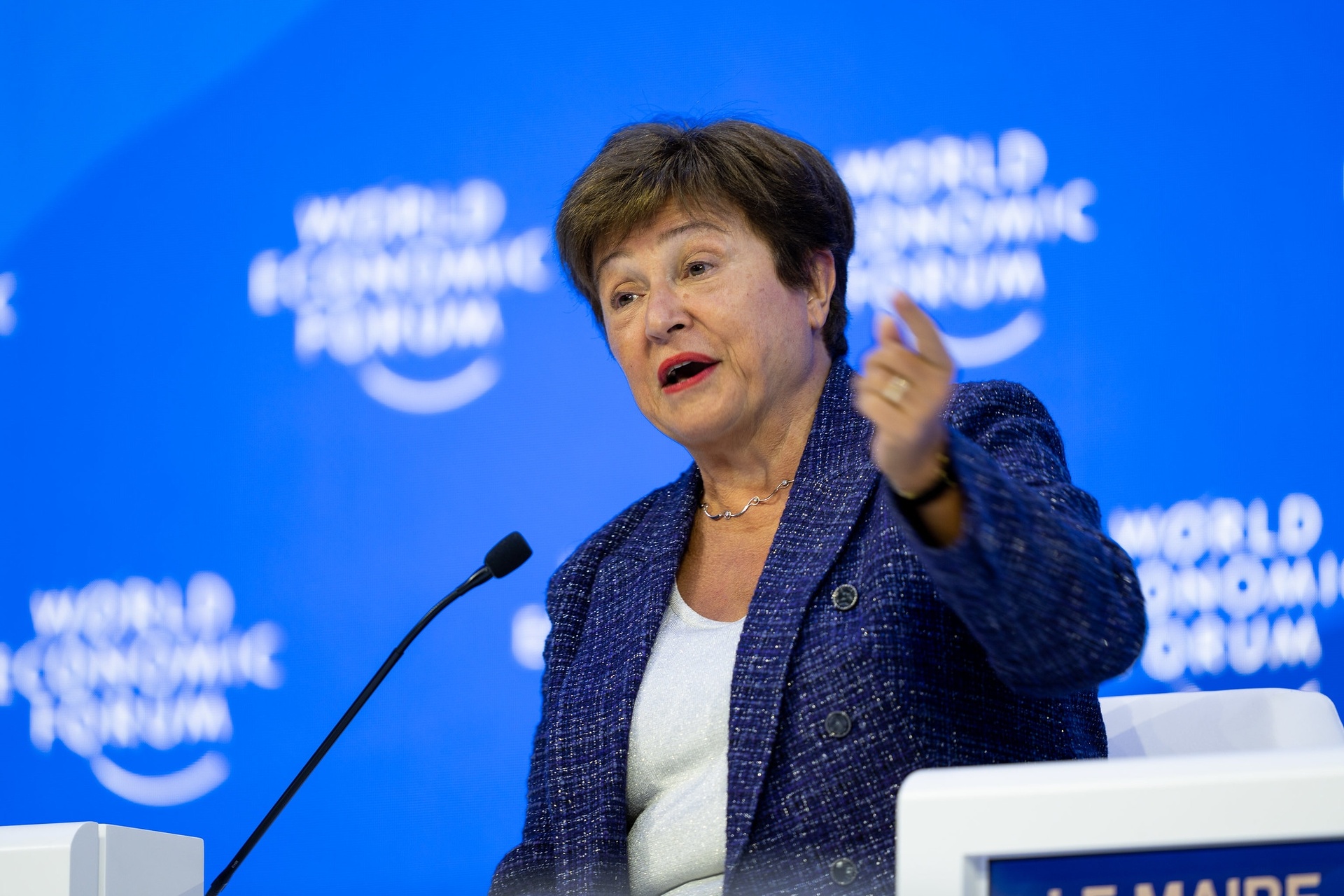WEF: Kristalina Georgieva, Direttrice Operativa del Fondo Monetario Internazionale e Membro del Consiglio di Amministrazione del World Economic Forum, intervenuta nel corso del Global Economic Outlook “Is this the End of an Era?” all’edizione 2023 del World Economic Forum a Davos