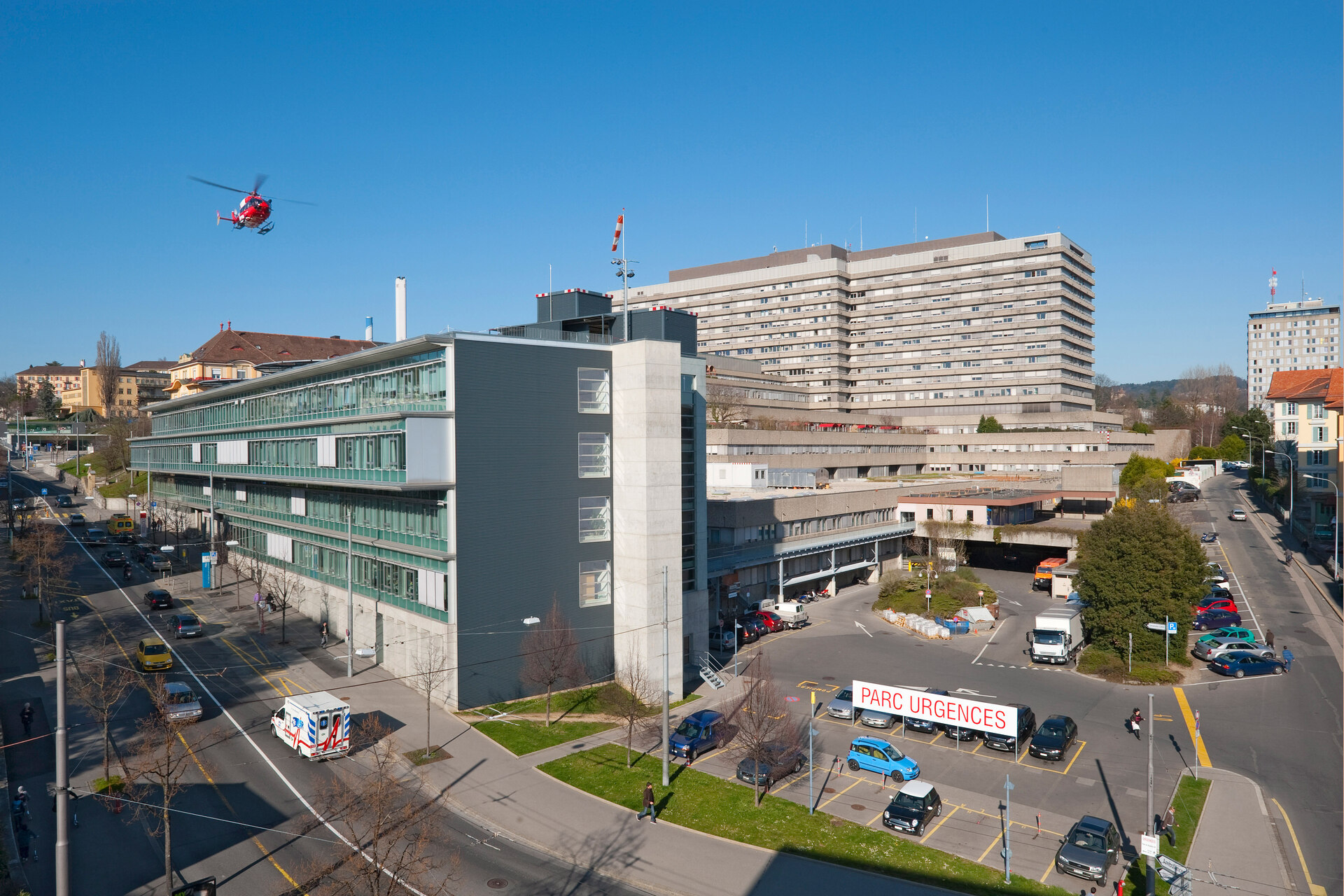 Ospedali universitari: la sede del Centre Hospitalier Universitaire Vaudois (CHUV) od Ospedale Universitario della città di Losanna in Svizzera