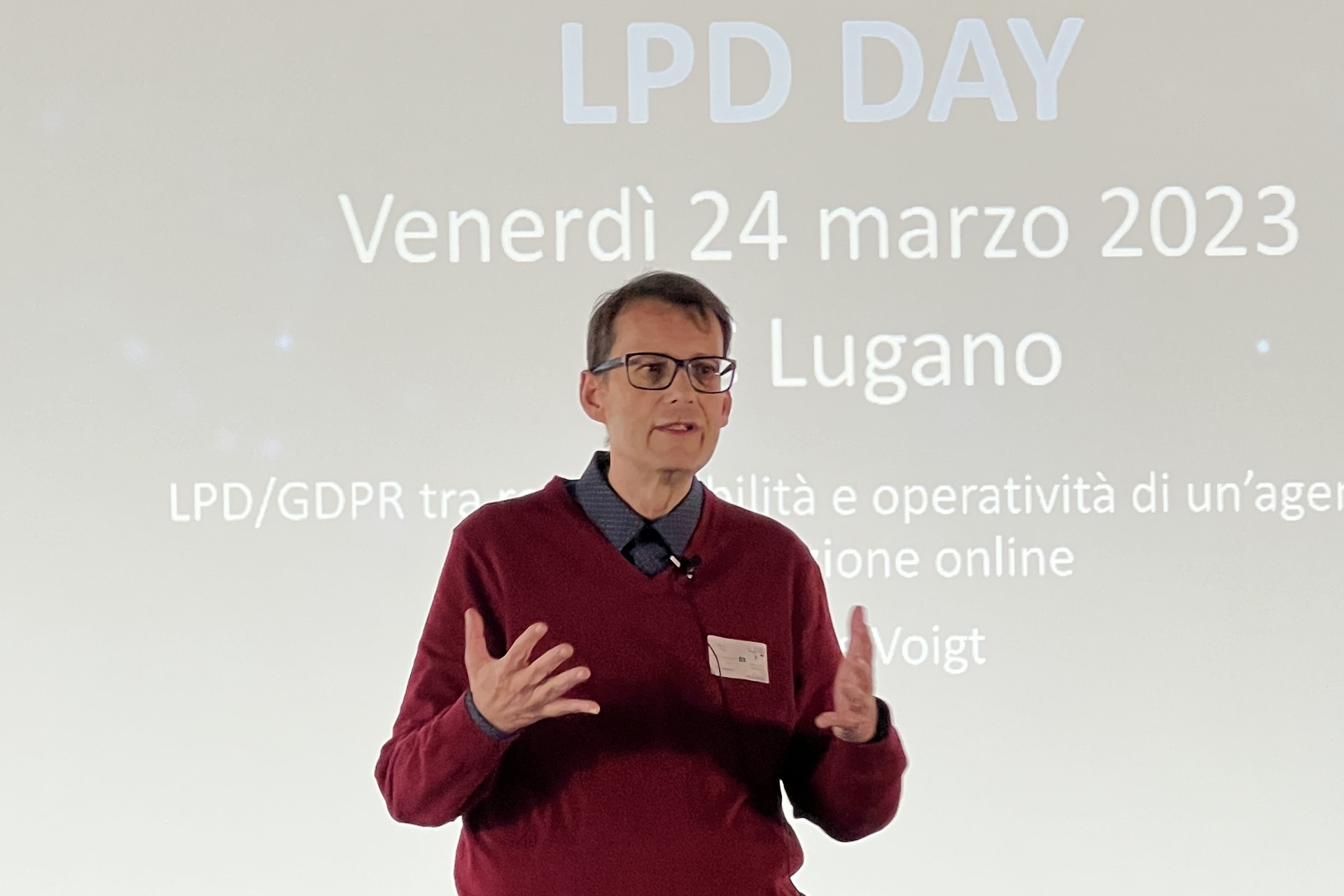 Dati personali: Andreas Arno Michael Voigt, CEO di Innovando GmbH, è stato uno dei relatori all’edizione 2023 dello “LPD Day” di Lugano il 24 marzo 2023