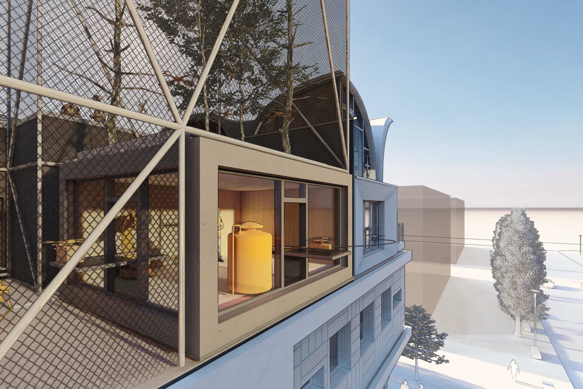 DroneHub: all’interno dell’edificio NEST nel campus dell’EMPA a Dübendorf (Zurigo) si vuole tracciare la strada per la futura coesistenza degli uomini e delle macchine, unitamente alle imprese