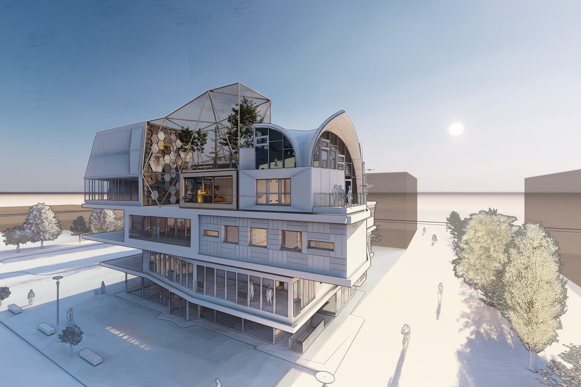 DroneHub: all’interno dell’edificio NEST nel campus dell’EMPA a Dübendorf (Zurigo) si vuole tracciare la strada per la futura coesistenza degli uomini e delle macchine, unitamente alle imprese