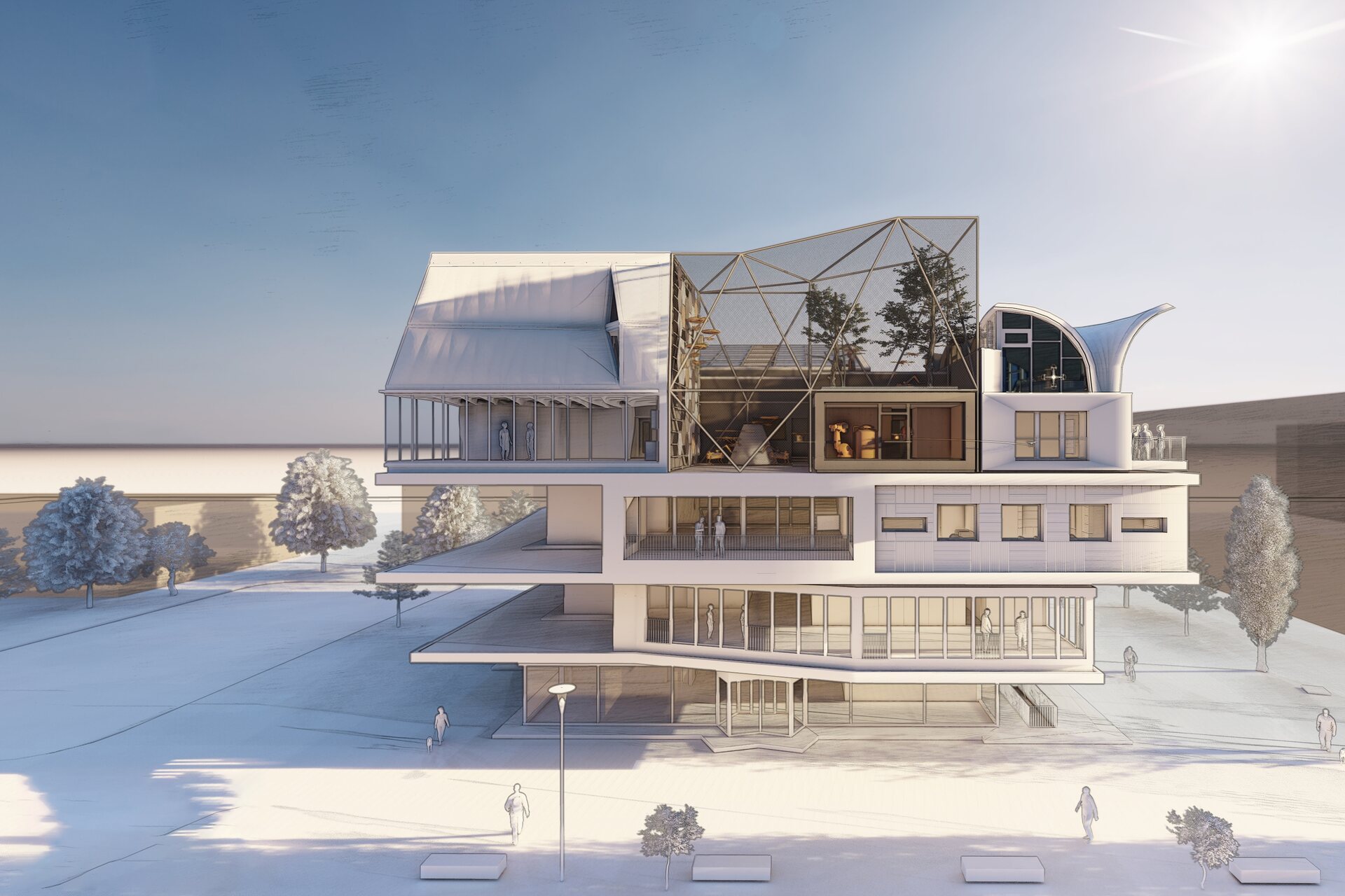 DroneHub: all’interno dell’edificio NEST nel campus dell’EMPA a Dübendorf (Zurigo) si vuole tracciare la strada per la futura coesistenza degli uomini e delle macchine, unitamente alle imprese