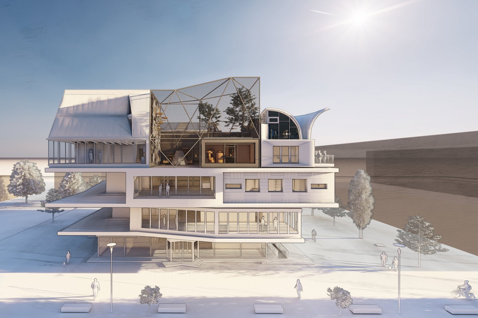 DroneHub: all’interno dell’edificio NEST nel campus dell’EMPA a Dübendorf (Zurigo) si vuole tracciare la strada per la futura coesistenza degli uomini e delle macchine, unitamente alle imprese