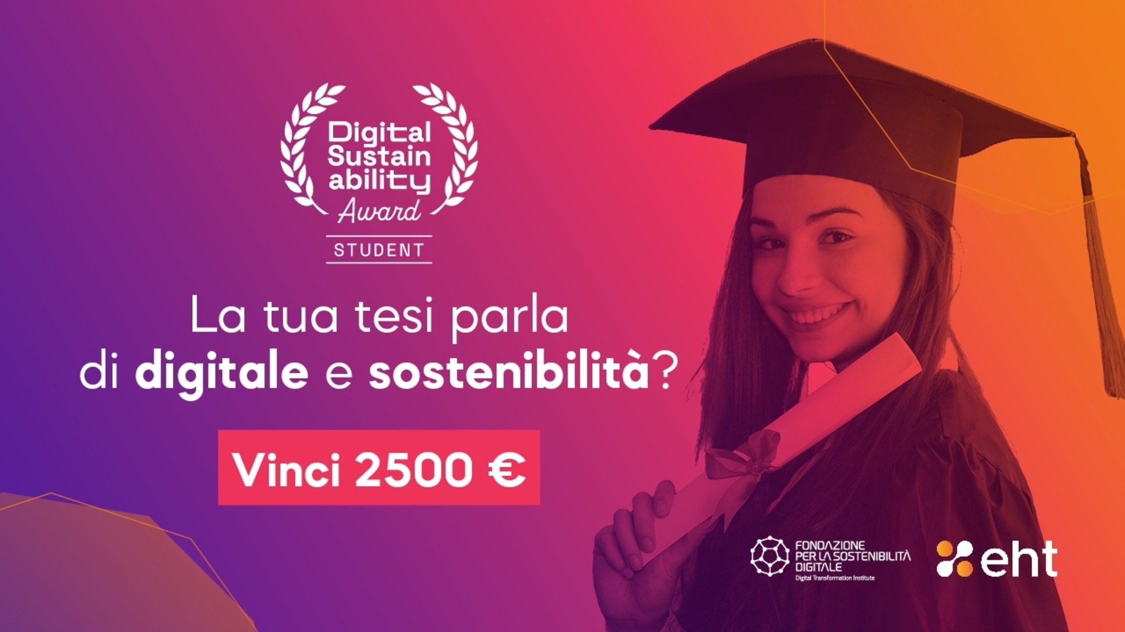 Stefano Epifani: il key visual del premio “Digital Sustainability Award” riservato alle tesi di laurea in materia di sostenibilità e digitalizzazione, lanciato da Stefano Epifani