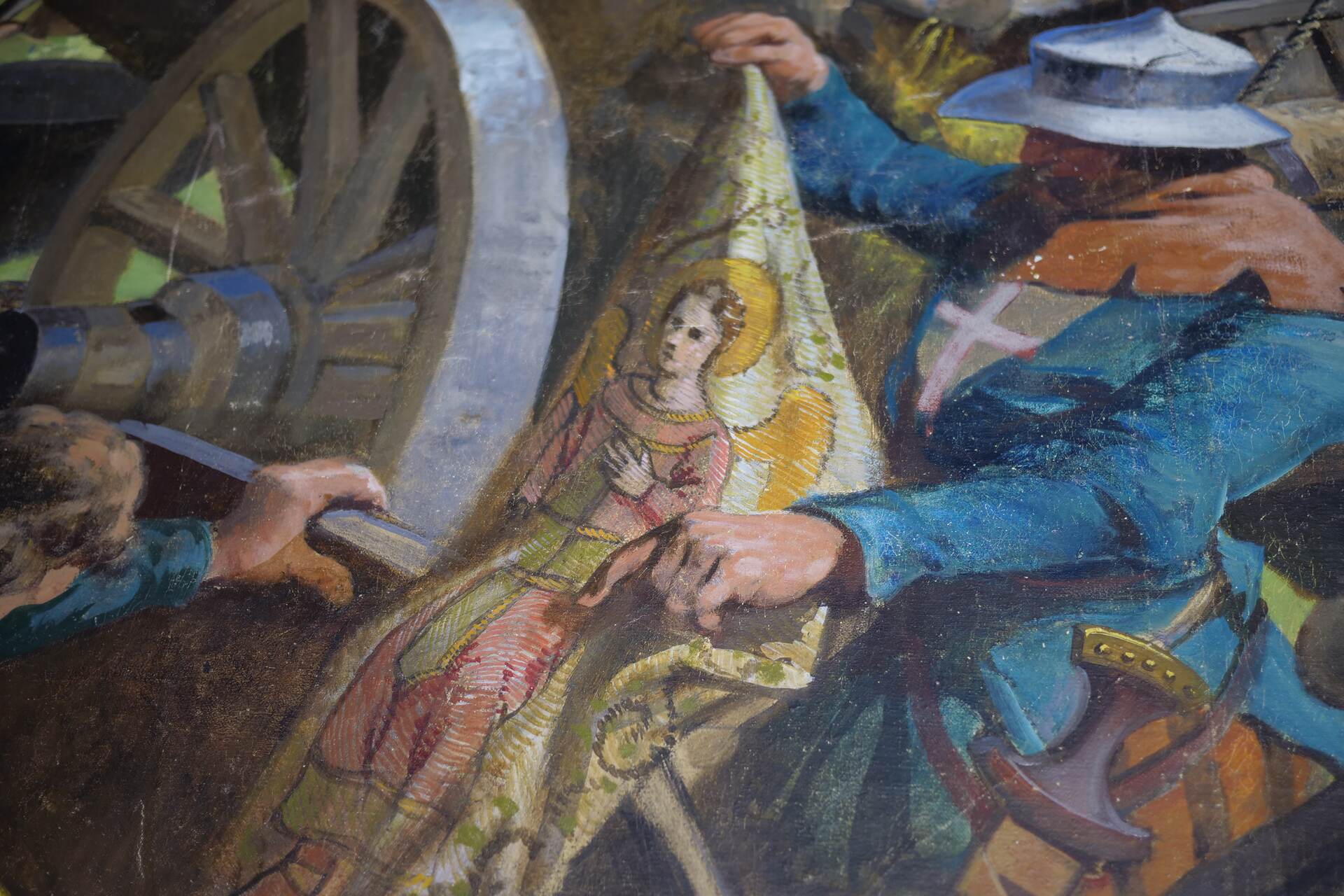 Battaglia di Morat: un particolare del dipinto restaurato dall’EPFL