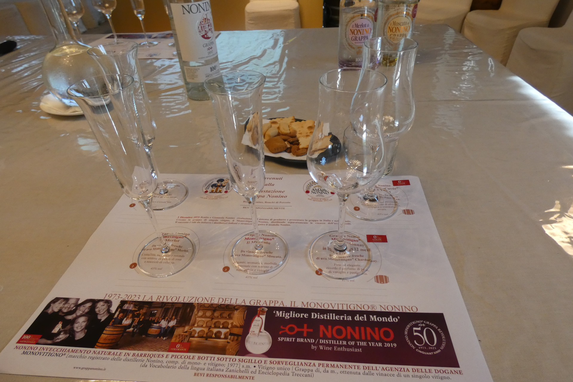 Borgo nonino: i bicchieri da degustazione