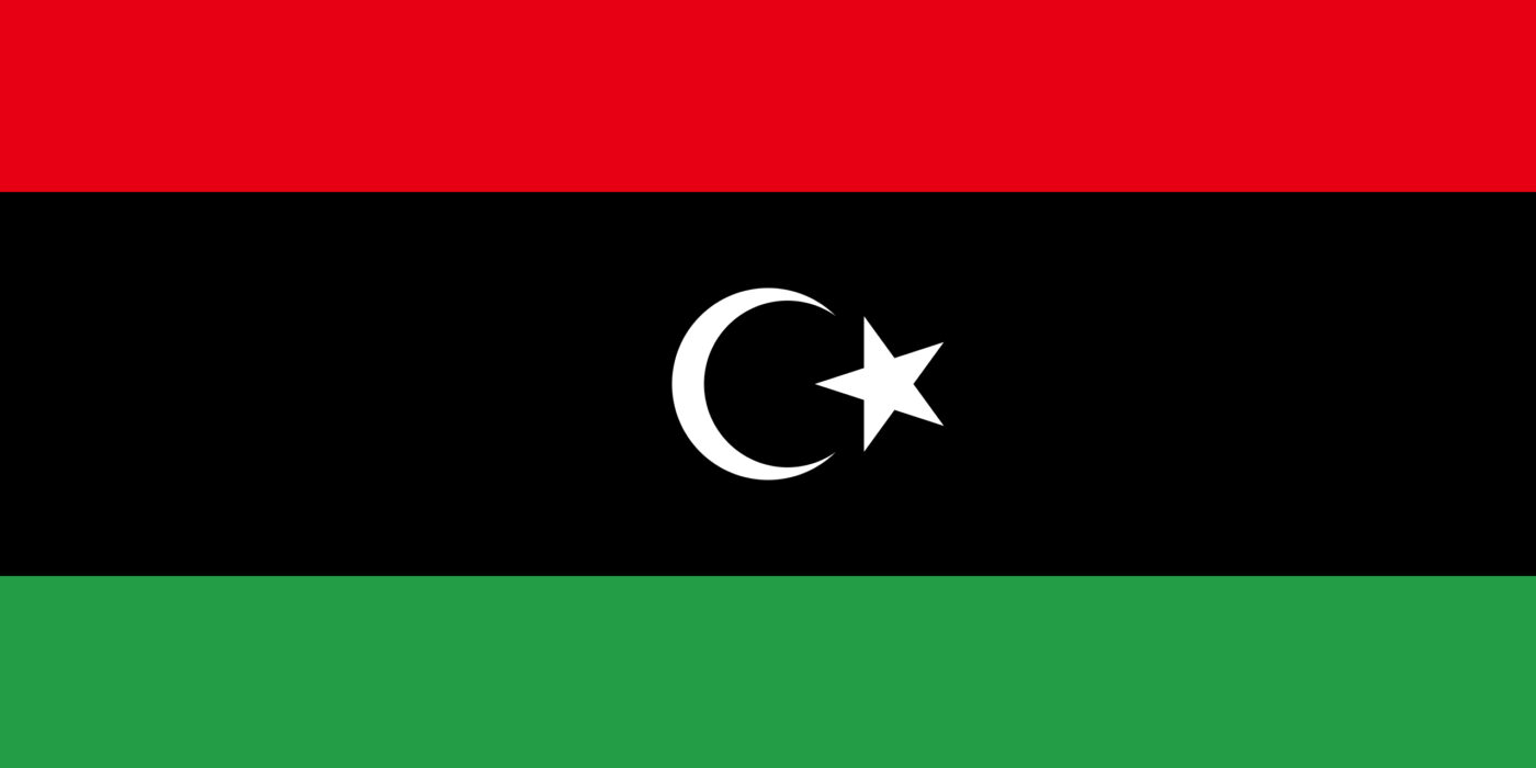 Libyens flag, symbol på nyheder fra landet på Innovando News