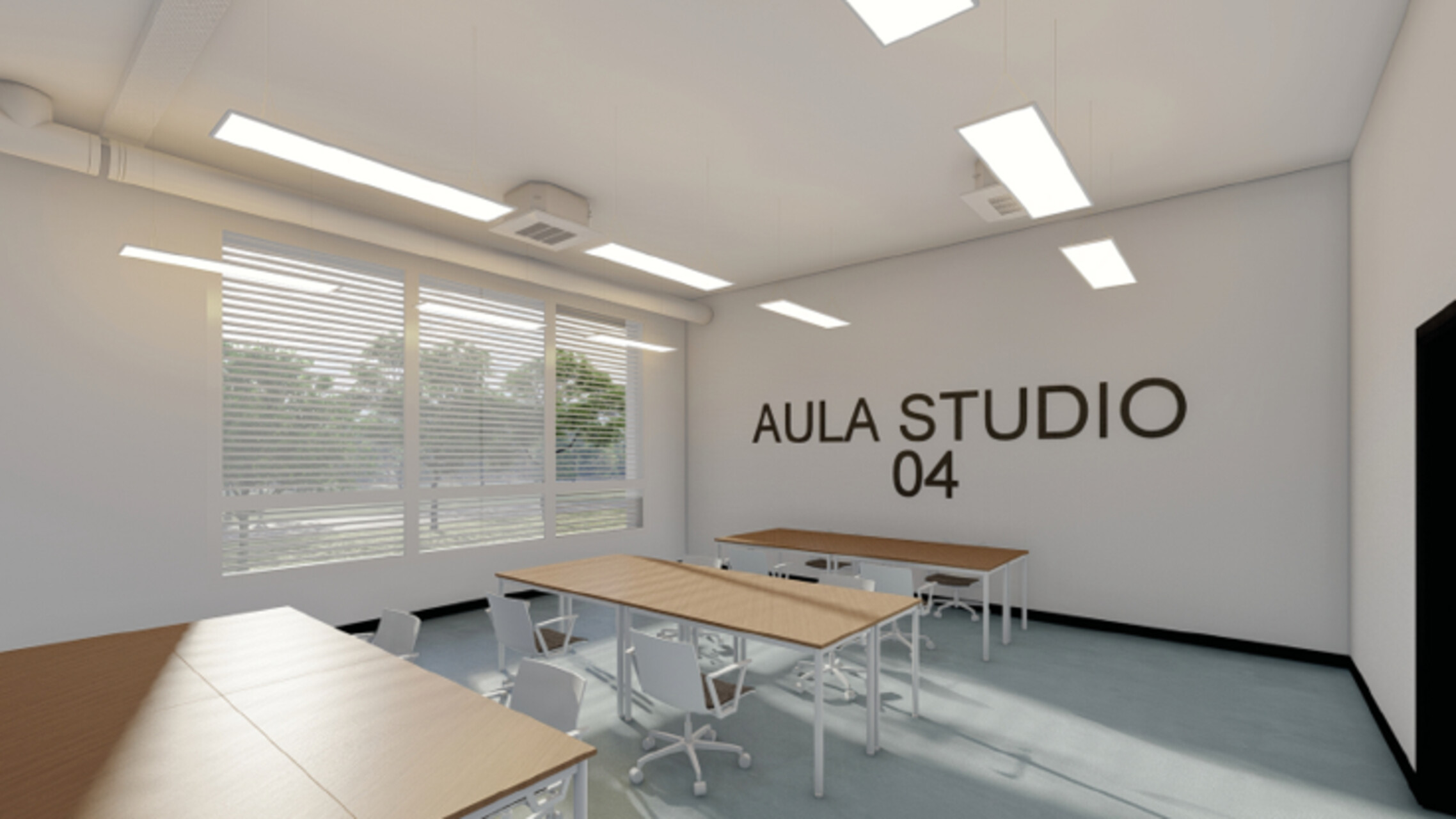 Center for Artificial Intelligence and Vision: il rendering dello spazio di un'aula studio