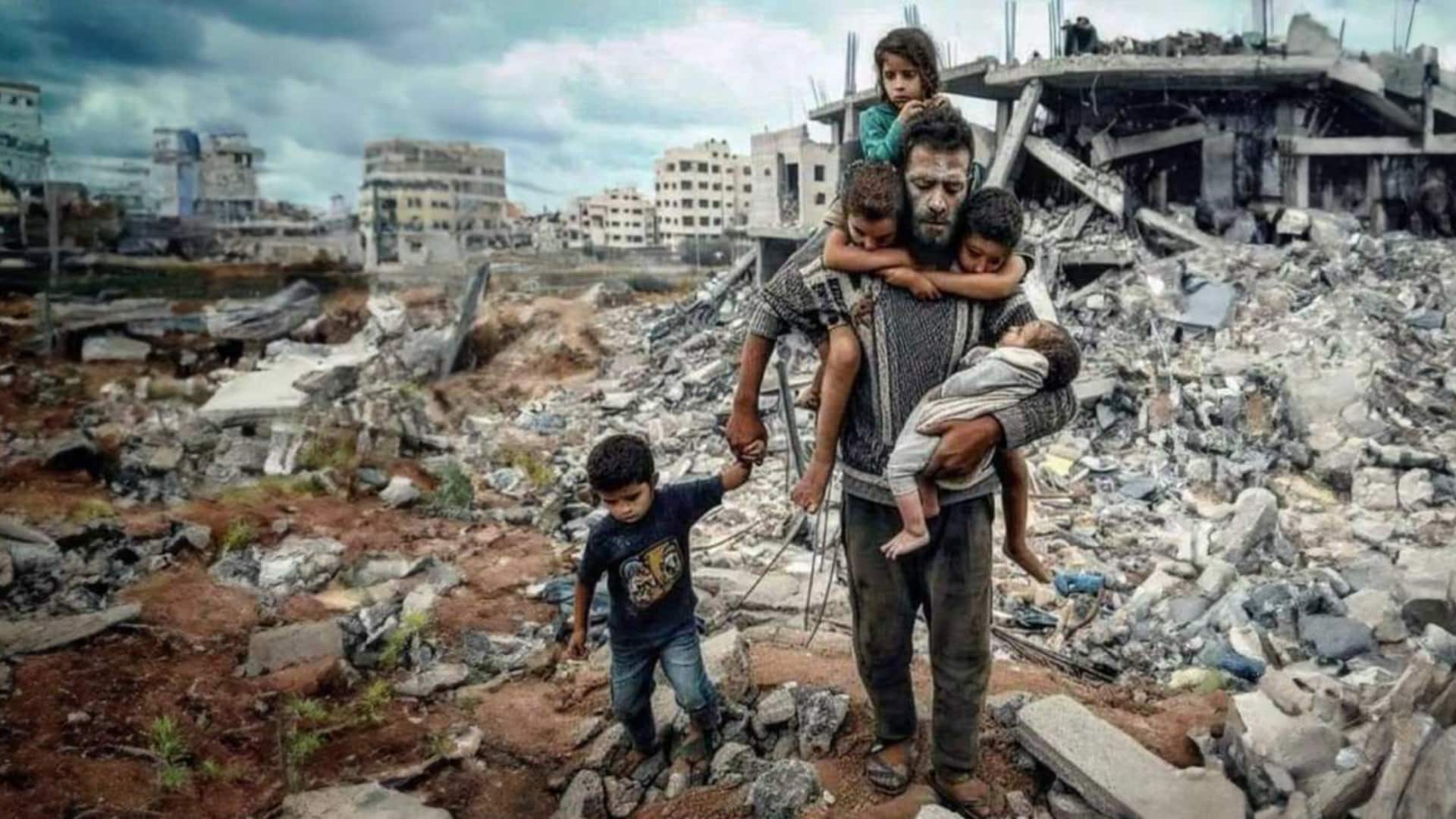 IA: la guerra che sta per scatenarsi non sarà come ci aspettiamo: immagine da Gaza fatta con AI