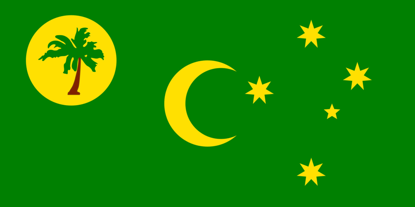 Bandiera delle Isole Cocos (Keeling), simbolo delle notizie dal territorio esterno australiano su Innovando News