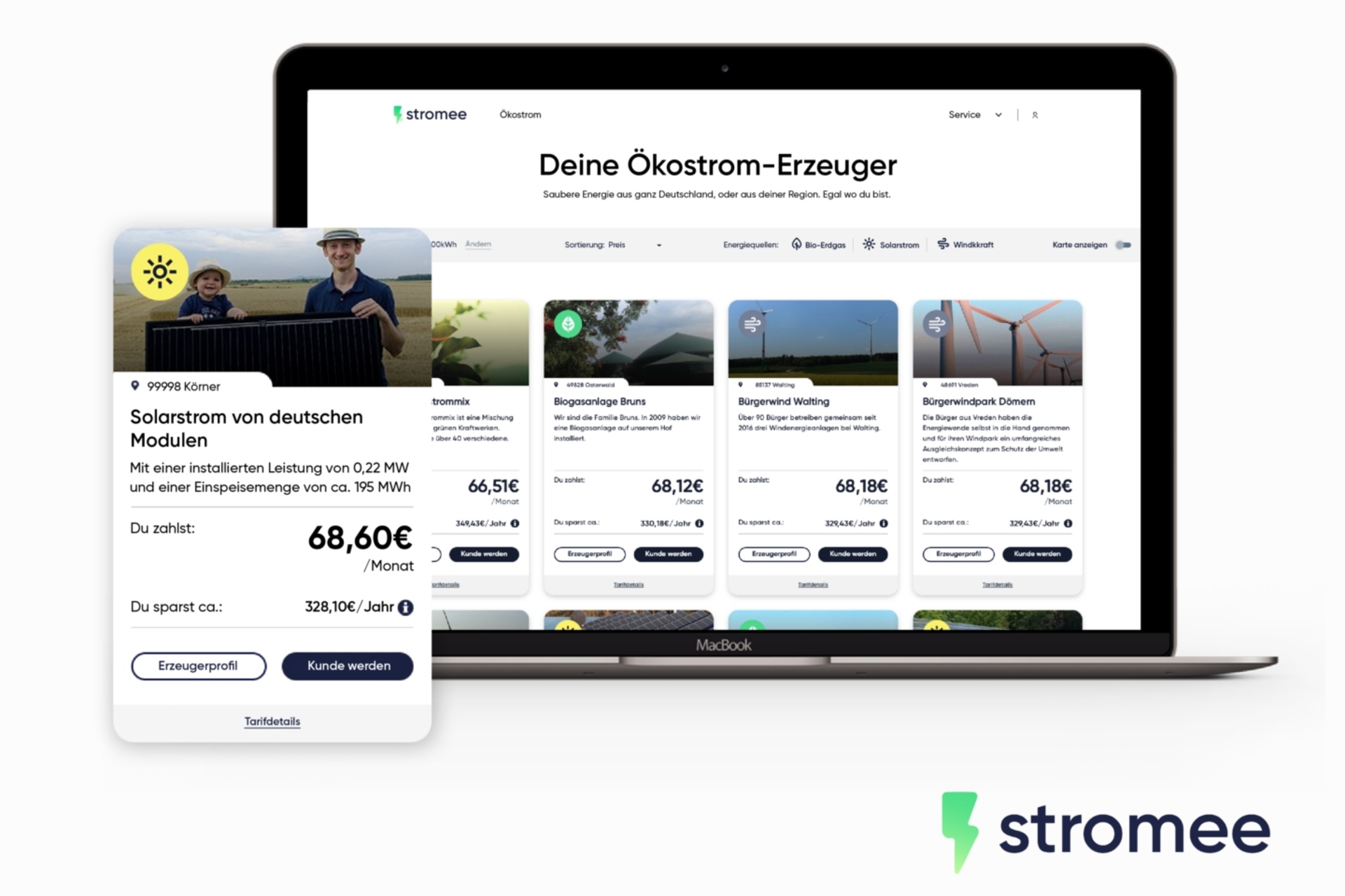 Germania: la App dell’azienda stromee su un tablet