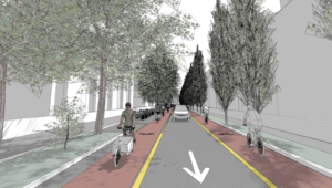 Biciclette elettriche: nella E-Bike City, la rete stradale urbana per le auto è costituita in gran parte da strade a senso unico, mentre le due ruote hanno corsie dedicate per entrambi i sensi di marcia