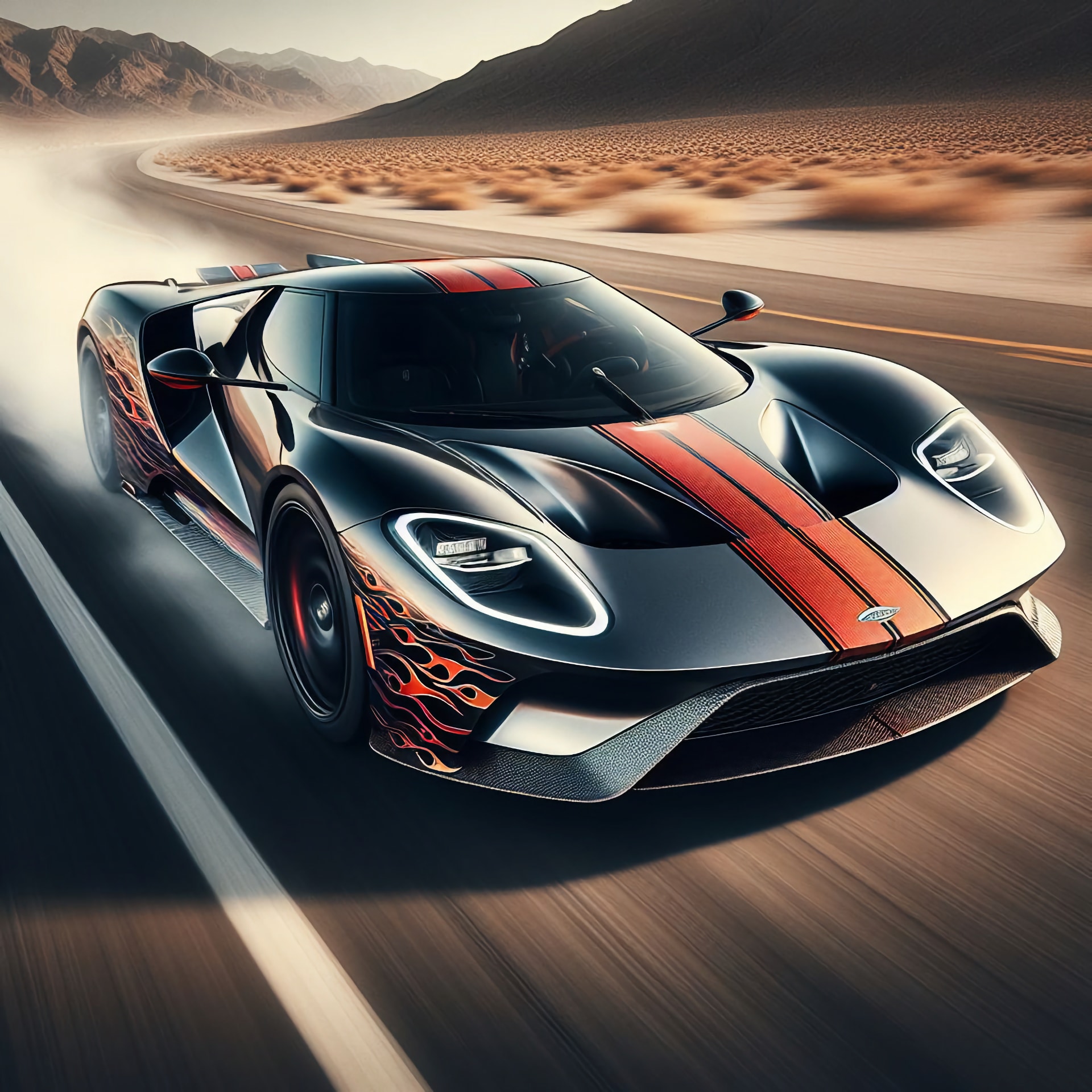 innovazione del pensiero: un'auto sportiva guidata ad alta velocità