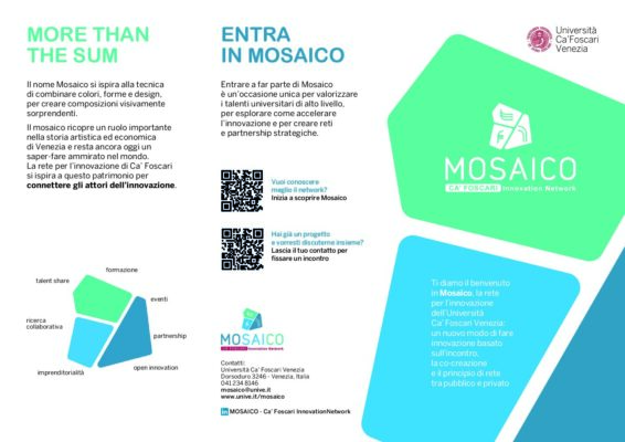 È “Mosaico” di Ca’ Foscari l'inedito aggregatore di innovazione
