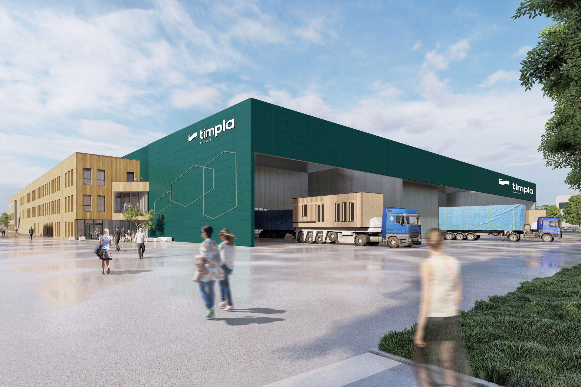 Edilizia: la fabbrica di moduli in legno della società timpla GmbH a Eberswalde nel Land tedesco del Brandeburgo